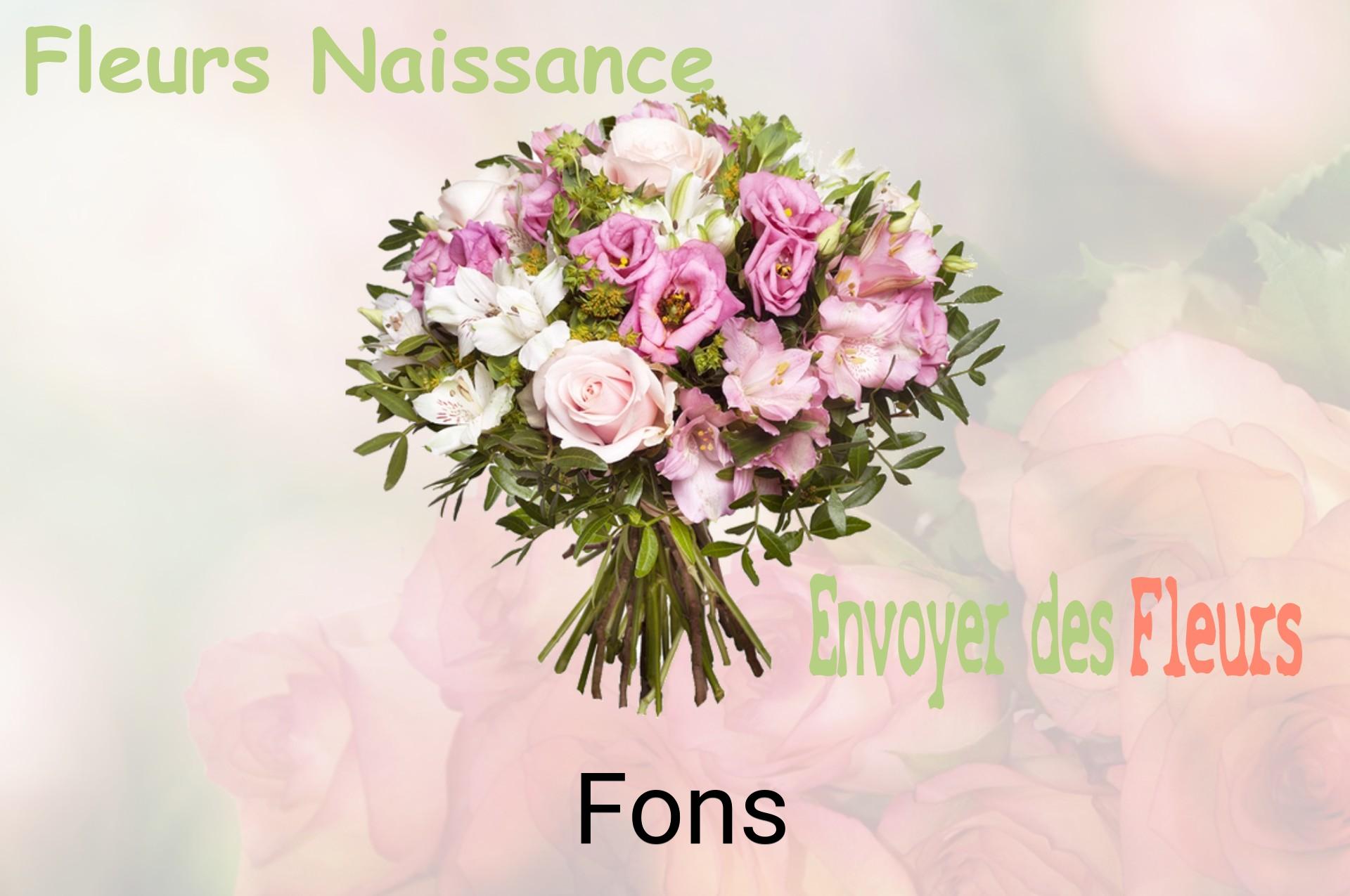 Bouquet de fleurs de naissance livré à Fons