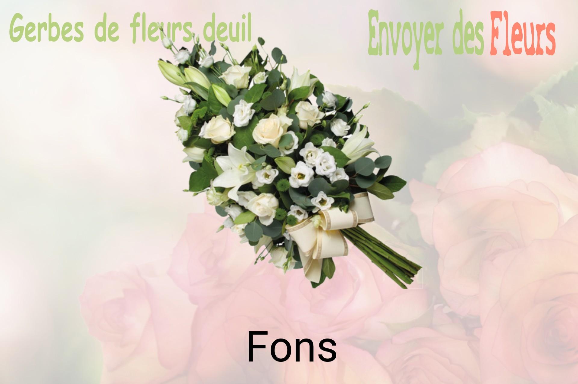 Gerbe de fleurs de deuil livrée à Fons